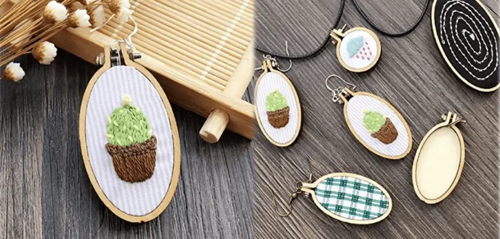 bastidor para bordado a mano ovalado pequeño decorativo