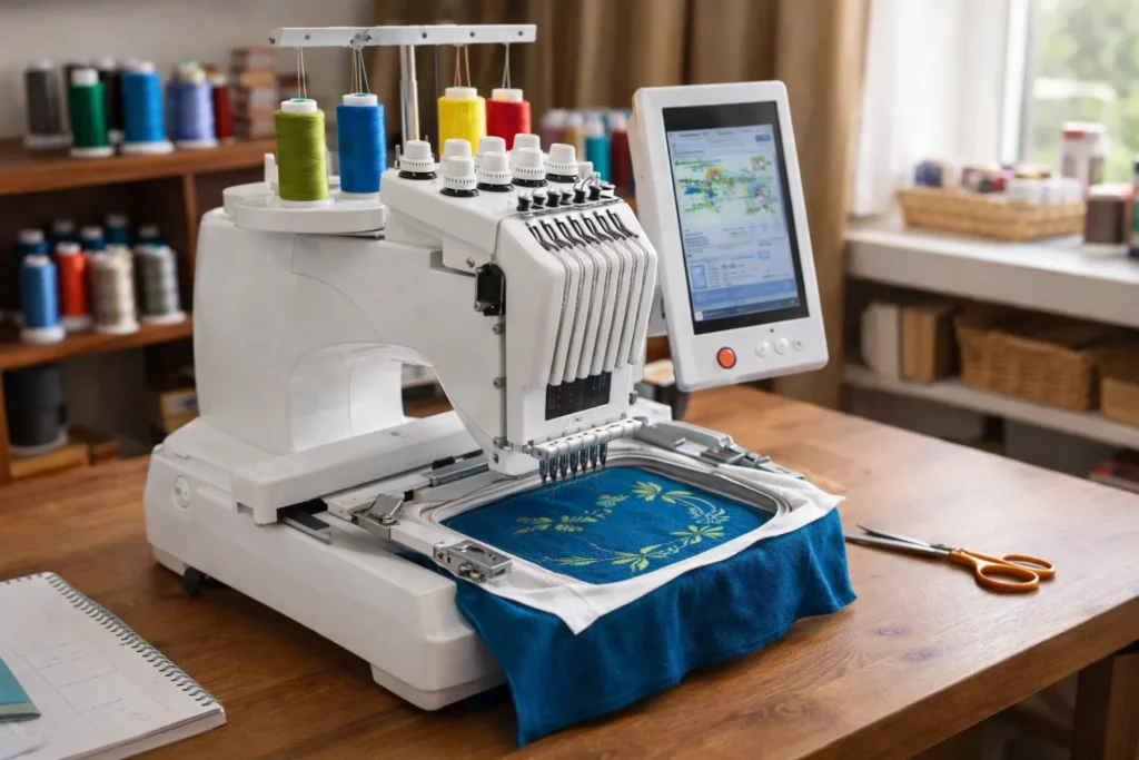 Máquina de bordar semiindustrial de varias agujas para producción mediana